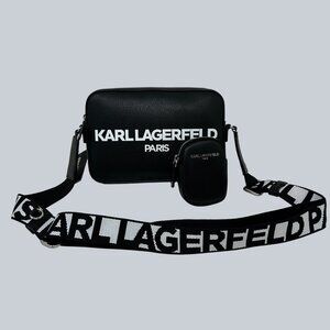 Karl Lagerfeld Crossbody Bag With Detachable Pouch & Adjustable Strap